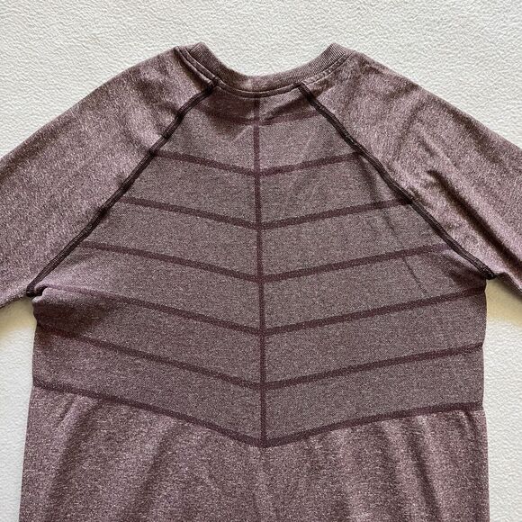 Oiselle Birds Of A Feather Women Mauve Long Sleeve Thumbhole Seamless Shirt S - Picture 9 of 9